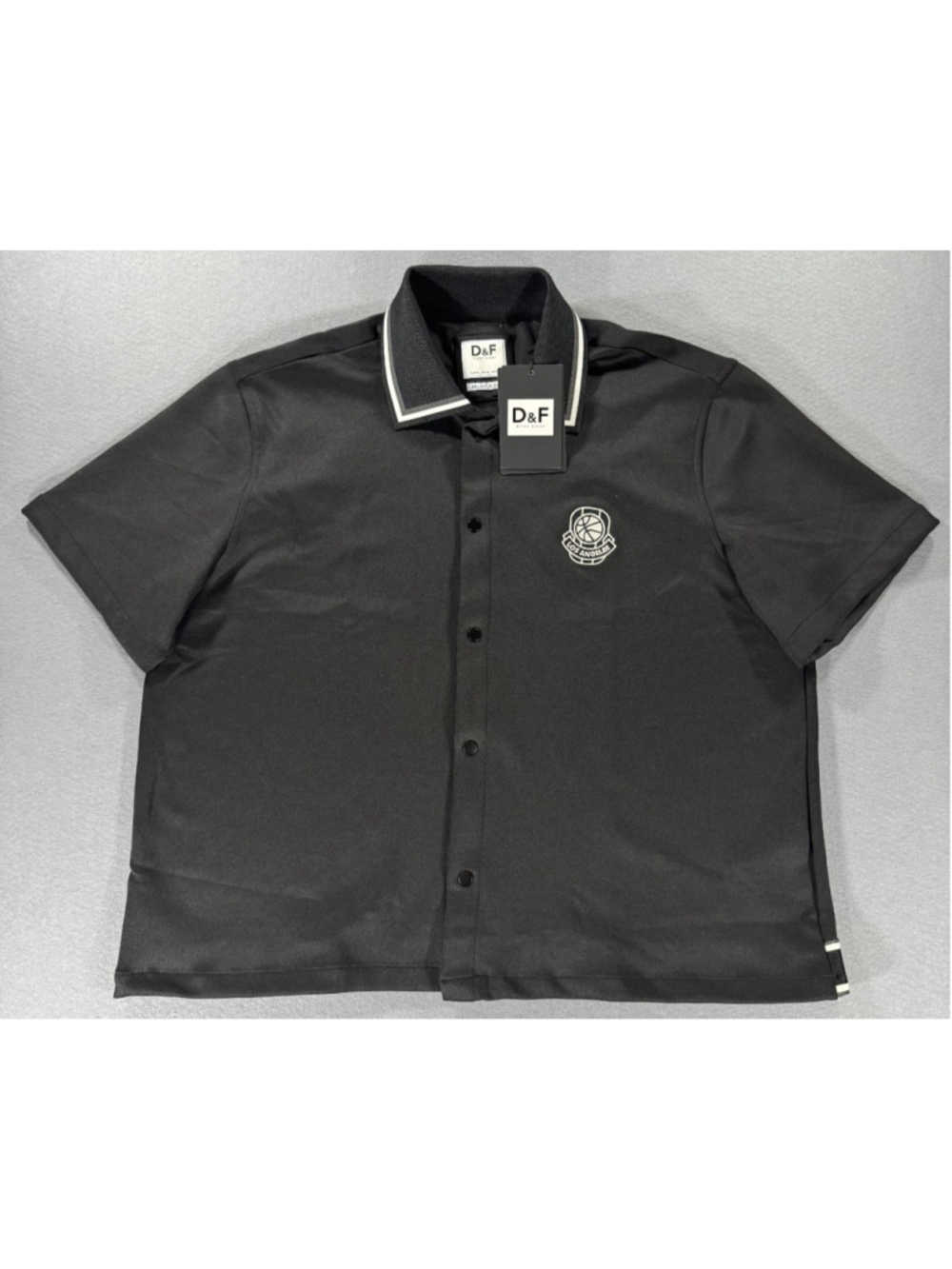 Denim & Flower Ricky Singh Men's Md Black Relaxed Fit Snap Button Shirt MSRP $64